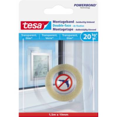 tesa GLASS 77740-00000-00 Industrial tape tesa® Powerbond  Transparent (L x W) 1.5 m x 19 mm 1 pc(s)