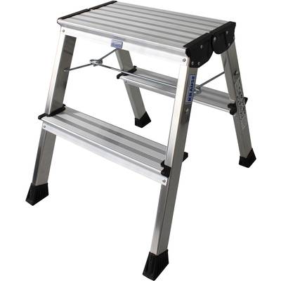 Krause  130037 Aluminium Step stool Folding Operating height (max.): 2.45 m Silver 1.7 kg