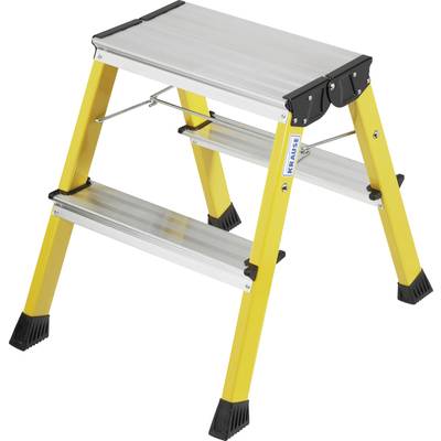 Krause  130044 Aluminium Step stool Folding Operating height (max.): 2.45 m Yellow 1.7 kg