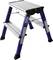 Blue folding step ladder with two steps, sturdy aluminium frame, non-slip feet, suitable for indoor and outdoor use.
