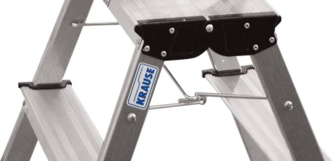 A metal ladder with sturdy rungs and a safety hinge. The 'KRAUSE' logo is visible on the side. Ideal for DIY.