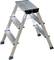 A foldable aluminium ladder with three treads on each side, suitable for indoor and outdoor use.