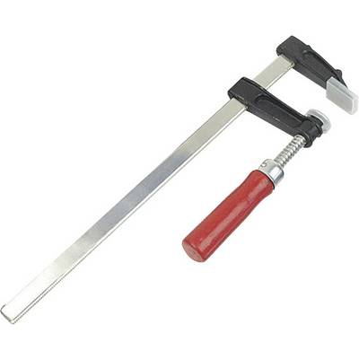 A vice with a red handle and silver steel body, used for fixing or holding materials during machining.