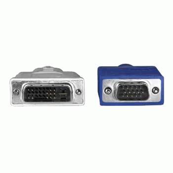 Hama DVI / VGA Adapter cable DVI-A 12+5-pin plug, VGA 15-pin plug 1.80 m Grey 45075 screwable DVI cable-1