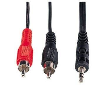 Hama 48918 RCA / Jack Audio/phono Cable [2x RCA plug (phono) - 1x Jack plug 3.5 mm] 5.00 m Black-1