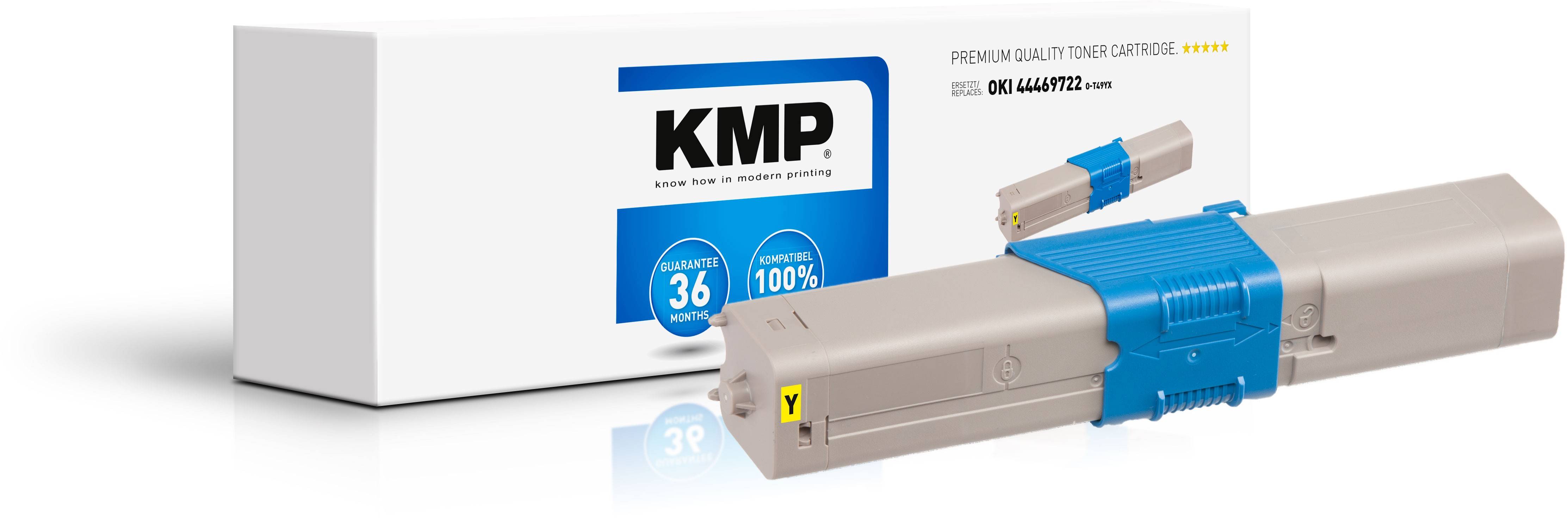 KMP Toner cartridge replaced OKI 44469722 Compatible Yellow 5000 Sides O-T49YX-1
