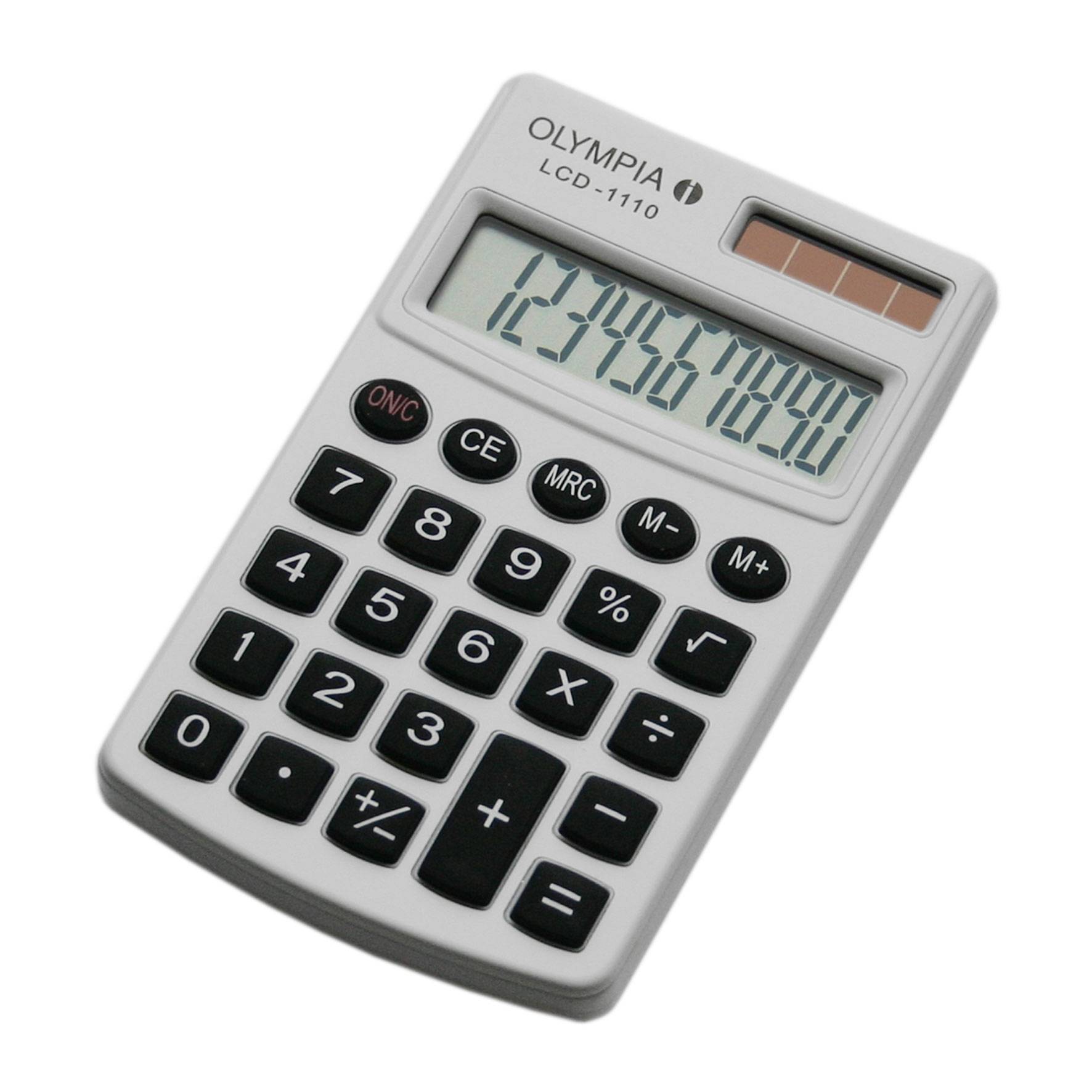 Olympia LCD 1110 Pocket calculator White Display (digits): 10 solar-powered, battery-powered (W x H x D) 70 x 10 x 117 m-1