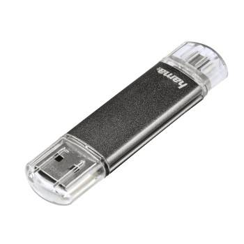 Hama FlashPen "Laeta Twin" USB smartphone/tablet extra memory Grey 64 GB USB A (USB 2.0), Micro USB B (USB 2.0)-1