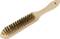 Wooden-handled brush with stiff bristles, perfect for removing dirt or dust from surfaces.