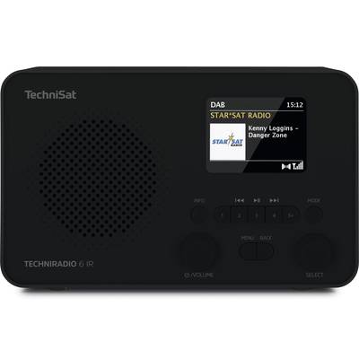 TechniSat TECHNIRADIO 6 IR Internet pocket radio Internet, DAB+, FM Bluetooth, Wi-Fi, Internet radio  Alarm clock Black
