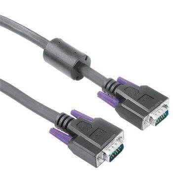 Hama VGA Cable VGA 15-pin plug, VGA 15-pin plug 1.80 m Black 41933 screwable, incl. ferrite core VGA cable-1