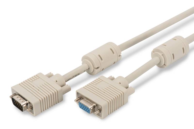 Digitus VGA Cable extension 20.00 m Grey AK-310203-200-E screwable, incl. ferrite core-1