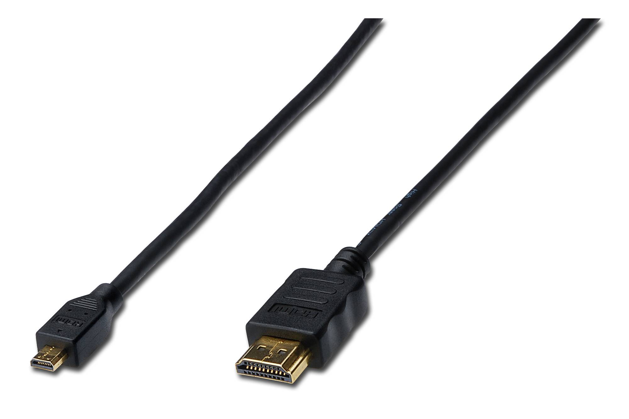 Digitus HDMI Cable HDMI-A plug, HDMI-Micro-D plug 1.00 m Black AK-330109-010-S gold plated connectors HDMI cable-1