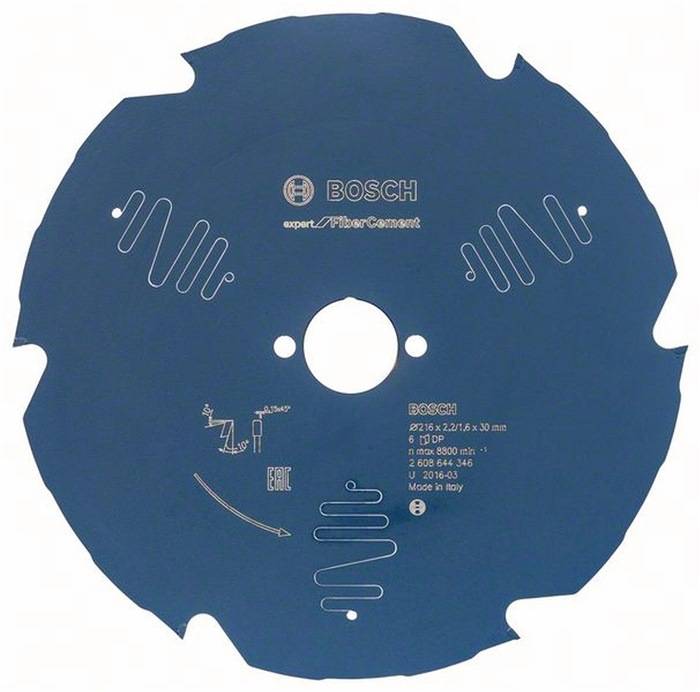 Bosch Expert for Fiber Cement 2608644346 Circular saw blade 216 x 30 x 1.6 mm Number of cogs 6