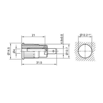 Stäubli SEB4-F/N Safety jack socket Socket, built-in Pin diameter: 4 mm Red 1 pc(s) Piece-4