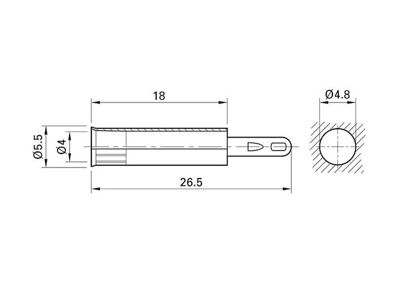 Stäubli LB4 AU Jack socket Socket, vertical vertical Pin diameter: 4 mm Brass 1 pc(s)-1
