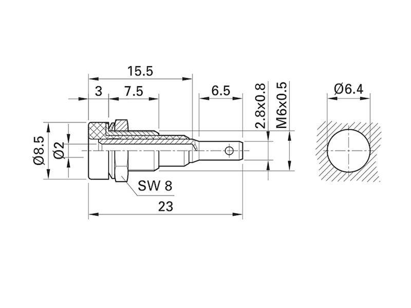 Stäubli LB-I2R Jack socket Socket, vertical vertical Pin diameter: 2 mm Black 1 pc(s) Piece-2