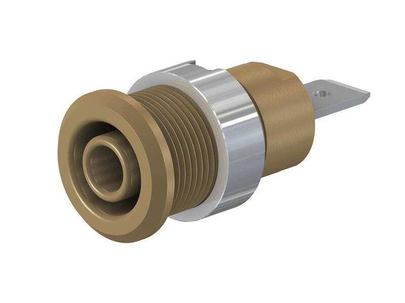 Stäubli SLB4-F6,3/N-X Safety jack socket Socket, built-in Brown 1 pc(s)-0