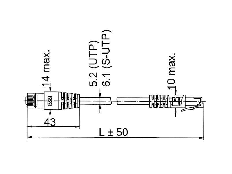 Telegärtner 100008572 RJ45 Network cable, patch cable CAT 5e F/UTP 3.00 m Grey Flame-retardant, incl. detent 1 pc(s)-1