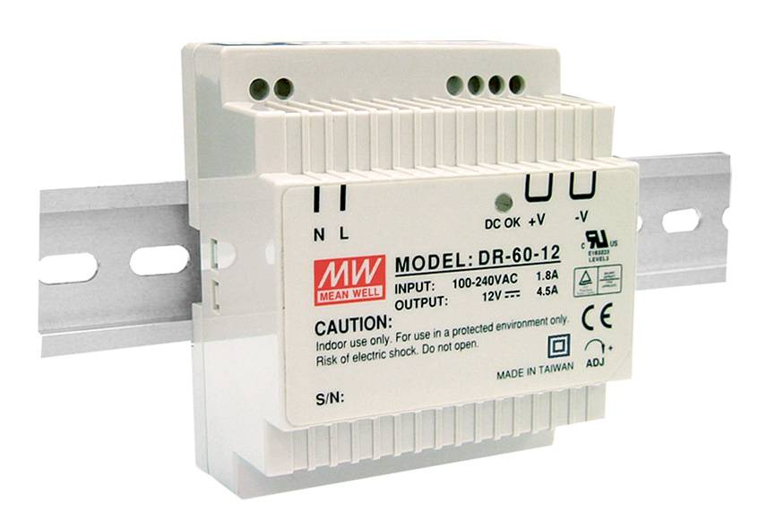Mean Well DR-60-12 DIN-Rail LED Hutschienen Netzteil 12Vdc 4,5A 54 Watt 