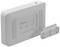 A white, rectangular UniFi device with a removable rear panel, displaying technical specifications and brand logo.