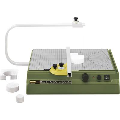 Electric cutting apparatus with wire, suitable for precise cutting of foam. Includes a work surface with grid.