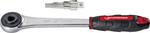 Through square drive ratchet with wrench