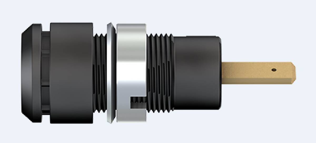 Stäubli SLB2-F2,8 Jack socket Socket, vertical vertical Pin diameter: 2 mm Black 1 pc(s)-1