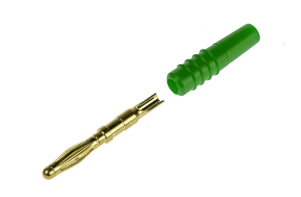 Stäubli SLS205-L Straight blade plug Plug, straight Pin diameter: 2 mm Green 1 pc(s)-1