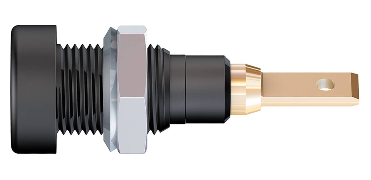 Stäubli LB-I2R Jack socket Socket, vertical vertical Pin diameter: 2 mm Black 1 pc(s) Piece-1