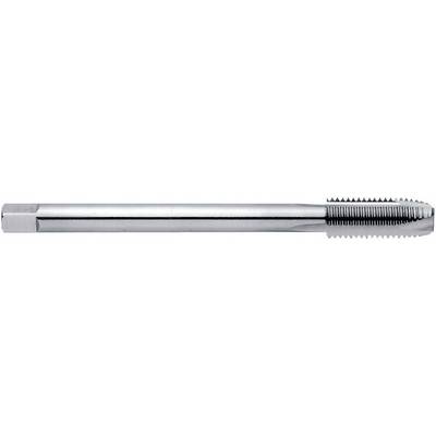 A metal tap with a cylindrical shank and sharp thread cutting edges, suitable for cutting internal threads in workpieces.