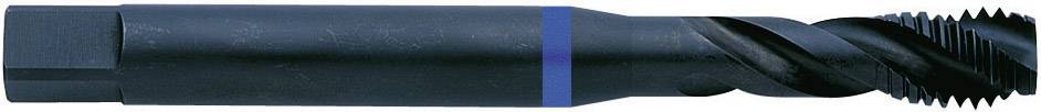 A dark blue tap with spiral flutes, suitable for cutting internal threads in metal.