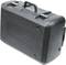 A black, robust tool case with a carry handle, with the brand name embossed on it. Ideal for securely storing tools.