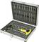 A tool case containing various screwdrivers, bits and a yellow handle. Perfect for versatile repair work.