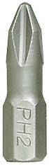 Phillips cross-head bit, size PH2, made of metal, suitable for screwdrivers and electric tools.