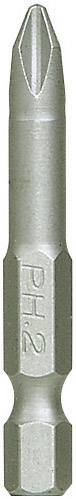 Phillips screwdriver bit PH2 made of metal, for manual or machine screwing in various application areas.