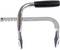 An adjustable metal carrier handle with a black grip and rubber-faced jaws, suitable for lifting plates or boards.