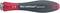 'Wiha SoftFinish Telescopic Grip' screwdriver handle, ergonomic, red-black, with size indication 'PZ4'.