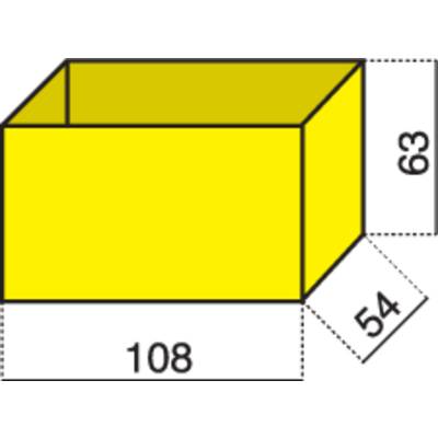 Blue cube with edge lengths: Height 8, Width 54, Length 108. Model illustrates volume calculation by multiplication of edges.