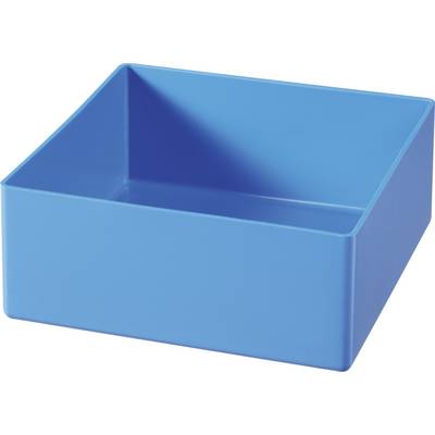 Rectangular, blue plastic storage box with no decoration or markings, suitable for storing items.