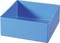 Rectangular, blue plastic storage box with no decoration or markings, suitable for storing items.
