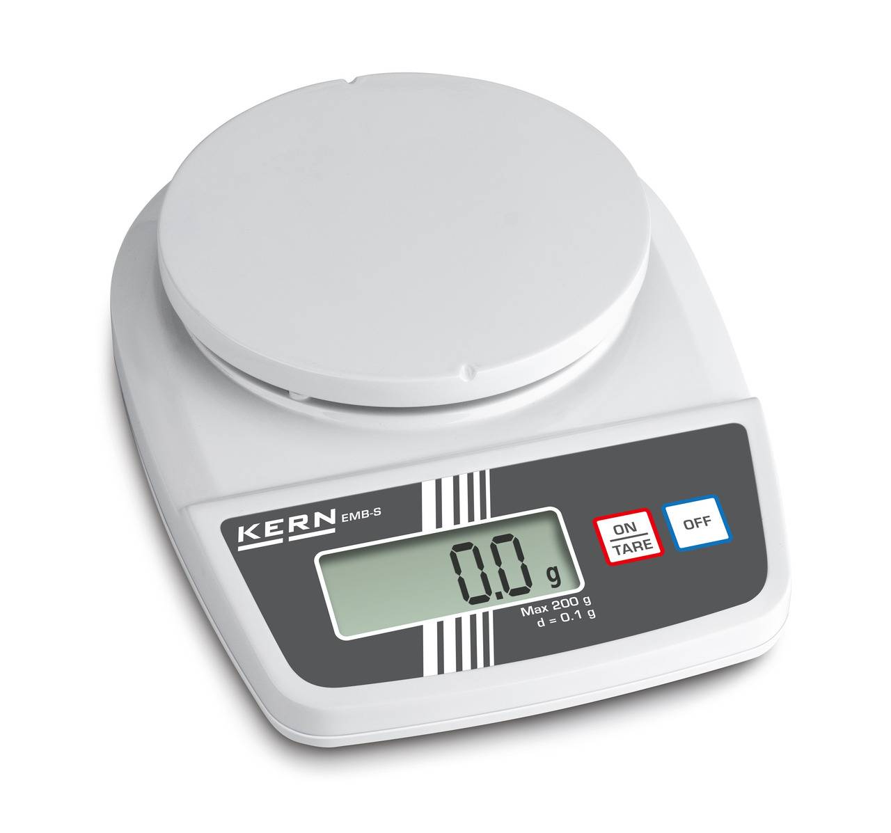 Kern EMB 3000-1S Compact scales EMB 3000-1S Weight range 3 kg Readability 0.1 g battery-powered White, Grey-0