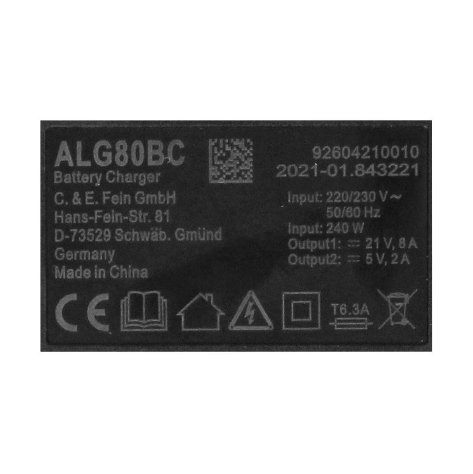 Fein ALG 80 BC Quick charger 92604325010-3