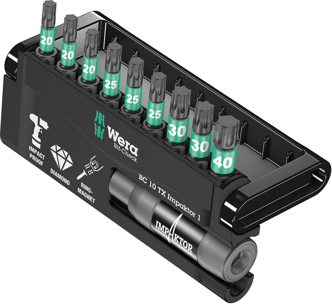 Wera 8767-9/IDC 05057688001 Bit set 10-piece Star socket Impaktor® technology