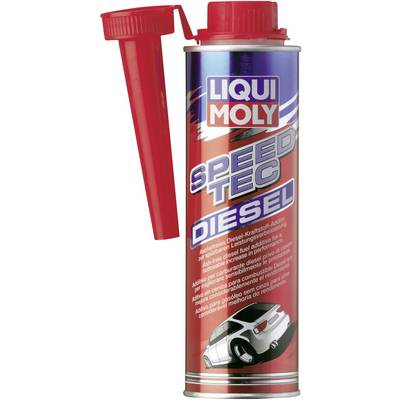A tin of Liqui Moly Speed Tec Diesel Additive with a red lid and red applicator, which improves engine performance.