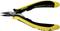 A yellow side cutter with a black handle, suitable for electronic work, manufactured by Bernstein in Germany.