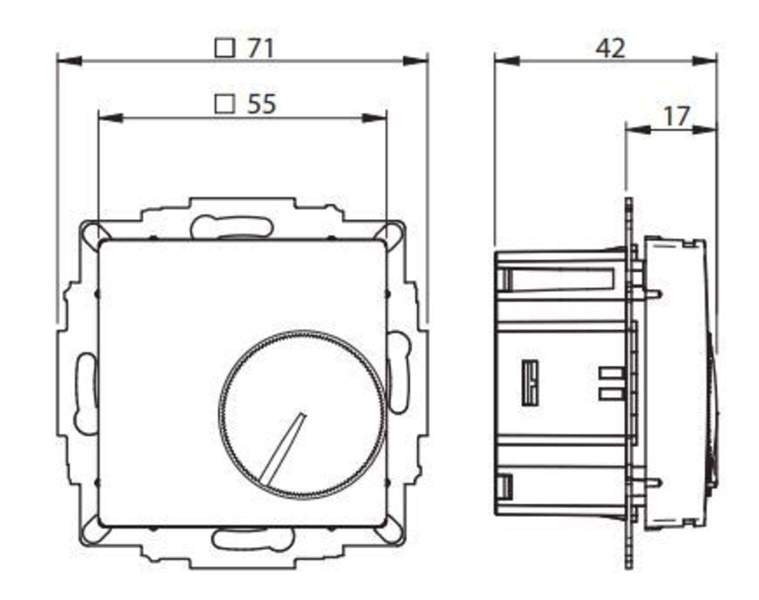 Eberle 547890054502 UTE 2100-RAL9010-G-55 Indoor thermostat Flush mount 1 pc(s)-1
