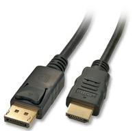 LINDY DisplayPort / HDMI Adapter cable DisplayPort plug, HDMI-A plug 5.00 m Black 41483 DisplayPort cable-4