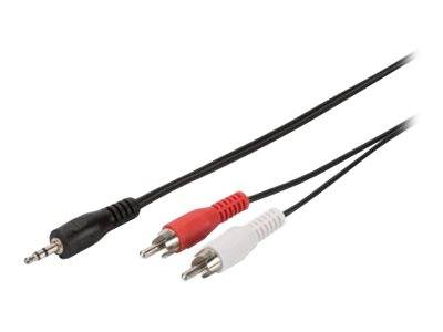 Digitus AK-510300-050-S Jack / RCA Audio/phono Cable [1x Jack plug 3.5 mm - 2x RCA plug (phono)] 5.00 m Black Single shi-2
