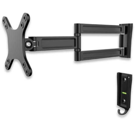 Manhattan Monitor wall mount 460958 1 Display(s) 33,0 cm (13") - 68,6 cm (27") Black Tiltable, Swivelling-2